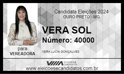 Candidato VERA SOL 2024 - OURO PRETO - Eleições