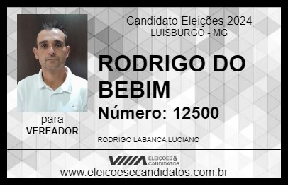 Candidato RODRIGO DO BEBIM 2024 - LUISBURGO - Eleições