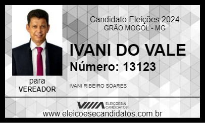 Candidato IVANI DO VALE 2024 - GRÃO MOGOL - Eleições