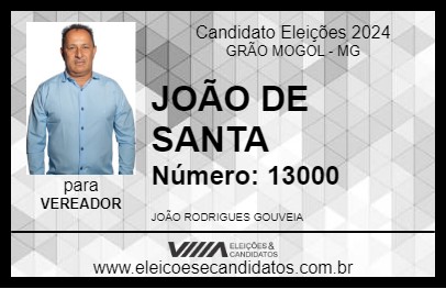 Candidato JOÃO DE SANTA 2024 - GRÃO MOGOL - Eleições