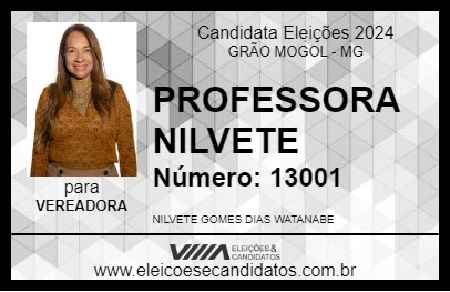 Candidato PROFESSORA NILVETE 2024 - GRÃO MOGOL - Eleições