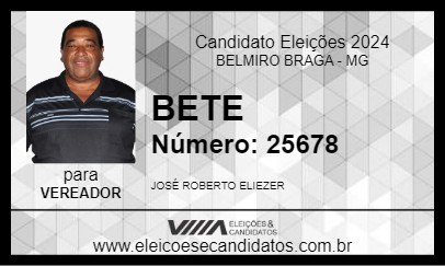 Candidato BETE 2024 - BELMIRO BRAGA - Eleições