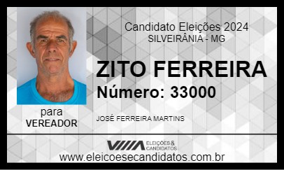 Candidato ZITO FERREIRA 2024 - SILVEIRÂNIA - Eleições