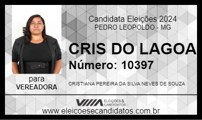 Candidato CRIS DO LAGOA 2024 - PEDRO LEOPOLDO - Eleições