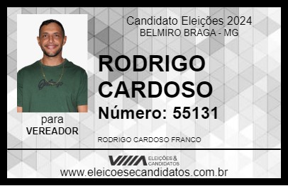 Candidato RODRIGO CARDOSO 2024 - BELMIRO BRAGA - Eleições