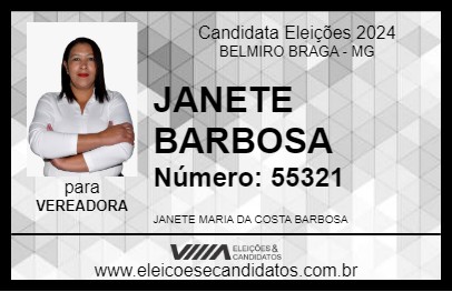 Candidato JANETE BARBOSA 2024 - BELMIRO BRAGA - Eleições