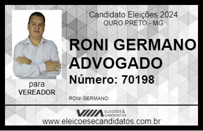 Candidato RONI GERMANO ADVOGADO 2024 - OURO PRETO - Eleições