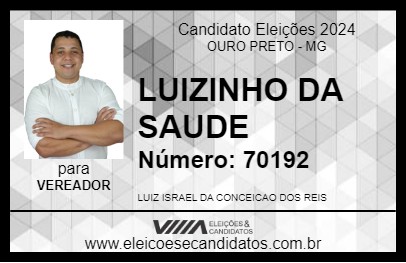 Candidato LUIZINHO DA SAUDE 2024 - OURO PRETO - Eleições