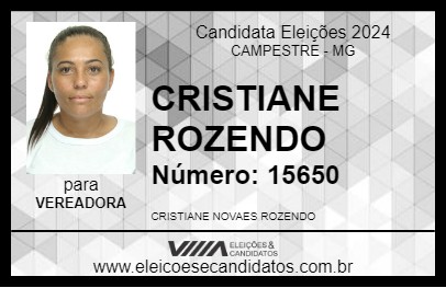 Candidato CRISTIANE ROZENDO 2024 - CAMPESTRE - Eleições