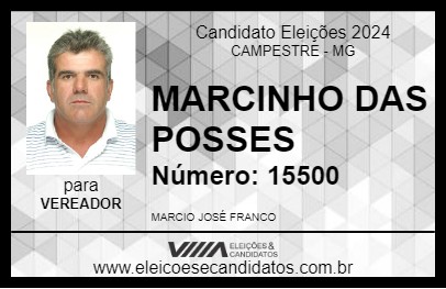 Candidato MARCINHO DAS POSSES 2024 - CAMPESTRE - Eleições