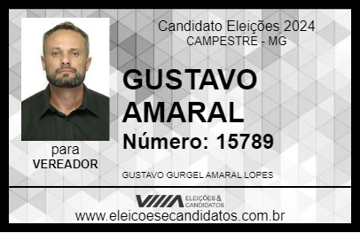 Candidato GUSTAVO AMARAL 2024 - CAMPESTRE - Eleições