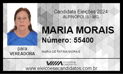 Candidato MARIA MORAIS 2024 - ALPINÓPOLIS - Eleições