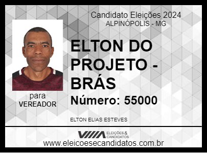 Candidato ELTON DO PROJETO - BRÁS 2024 - ALPINÓPOLIS - Eleições