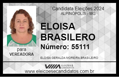 Candidato ELOISA BRASILERO 2024 - ALPINÓPOLIS - Eleições