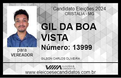 Candidato GIL DA BOA VISTA 2024 - CRISTÁLIA - Eleições