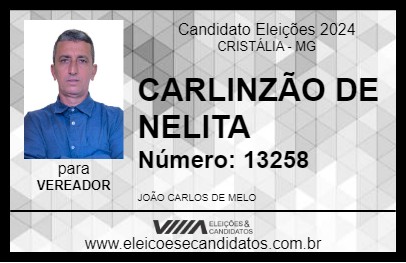 Candidato CARLINZÃO DE NELITA 2024 - CRISTÁLIA - Eleições