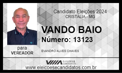 Candidato VANDO BAIO 2024 - CRISTÁLIA - Eleições