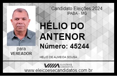 Candidato HÉLIO DO ANTENOR 2024 - IPABA - Eleições