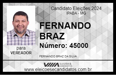 Candidato FERNANDO BRAZ 2024 - IPABA - Eleições