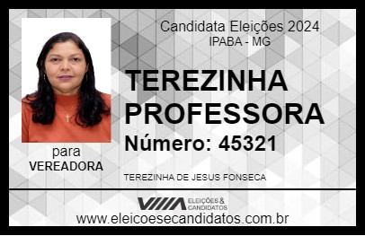 Candidato TEREZINHA PROFESSORA 2024 - IPABA - Eleições