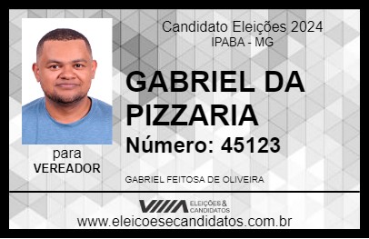 Candidato GABRIEL DA PIZZARIA 2024 - IPABA - Eleições