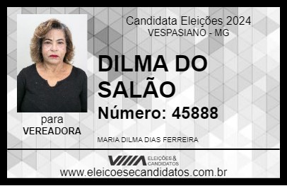 Candidato DILMA DO SALÃO 2024 - VESPASIANO - Eleições