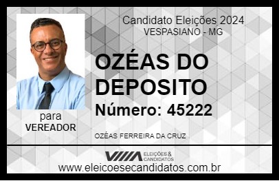 Candidato OZÉAS DO DEPOSITO 2024 - VESPASIANO - Eleições