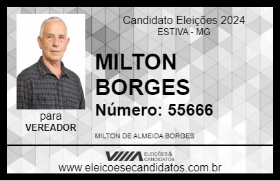 Candidato MILTON BORGES 2024 - ESTIVA - Eleições