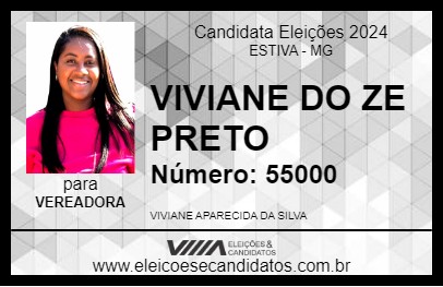 Candidato VIVIANE DO ZE PRETO 2024 - ESTIVA - Eleições