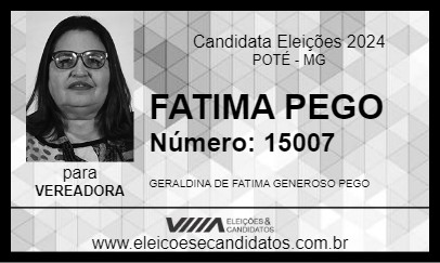 Candidato FATIMA PEGO 2024 - POTÉ - Eleições