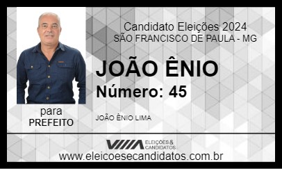 Candidato JOÃO ÊNIO 2024 - SÃO FRANCISCO DE PAULA - Eleições