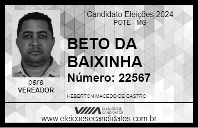 Candidato BETO DA BAIXINHA 2024 - POTÉ - Eleições