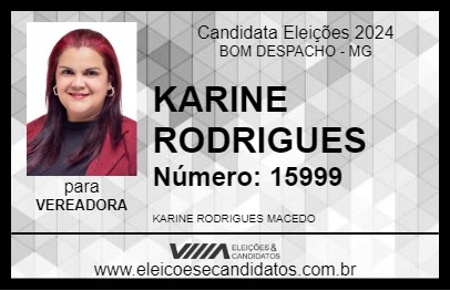 Candidato KARINE RODRIGUES 2024 - BOM DESPACHO - Eleições