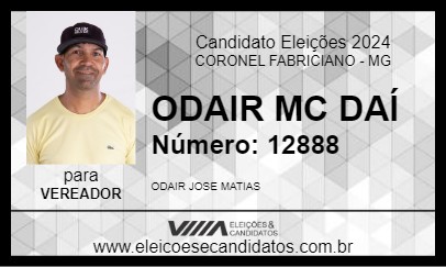 Candidato ODAIR MC DAÍ 2024 - CORONEL FABRICIANO - Eleições