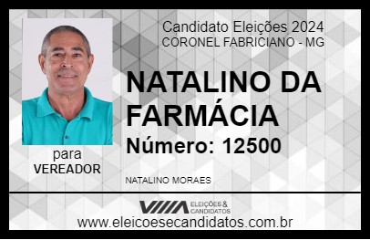 Candidato NATALINO DA FARMÁCIA 2024 - CORONEL FABRICIANO - Eleições