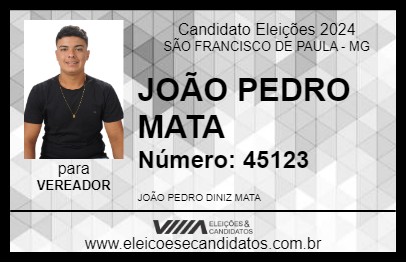 Candidato JOÃO PEDRO MATA 2024 - SÃO FRANCISCO DE PAULA - Eleições