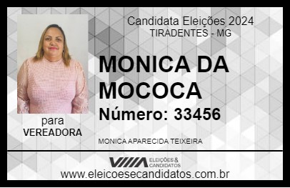 Candidato MONICA  DA MOCOCA 2024 - TIRADENTES - Eleições