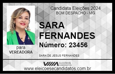 Candidato SARA FERNANDES 2024 - BOM DESPACHO - Eleições