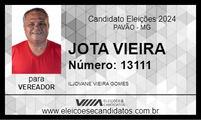 Candidato JOTA VIEIRA 2024 - PAVÃO - Eleições