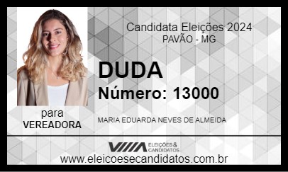 Candidato DUDA 2024 - PAVÃO - Eleições