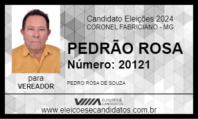 Candidato PEDRÃO ROSA 2024 - CORONEL FABRICIANO - Eleições