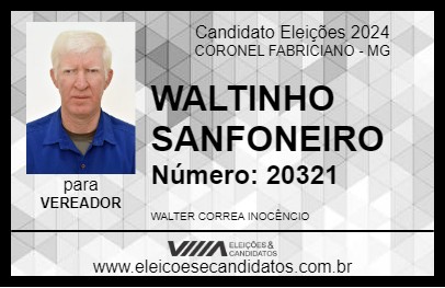 Candidato WALTINHO SANFONEIRO 2024 - CORONEL FABRICIANO - Eleições