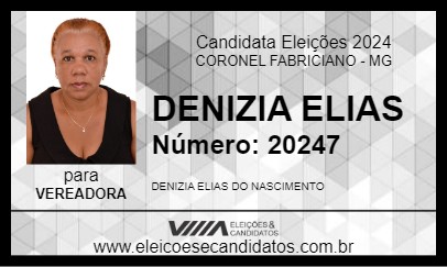 Candidato DENIZIA ELIAS 2024 - CORONEL FABRICIANO - Eleições