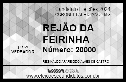 Candidato REJÃO DA FEIRINHA 2024 - CORONEL FABRICIANO - Eleições