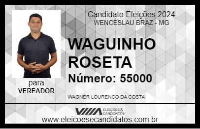 Candidato WAGUINHO ROSETA 2024 - WENCESLAU BRAZ - Eleições