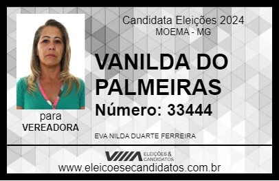 Candidato VANILDA DO PALMEIRAS 2024 - MOEMA - Eleições