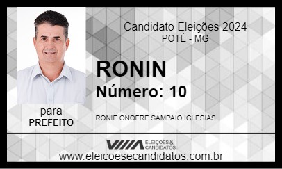 Candidato RONIN 2024 - POTÉ - Eleições