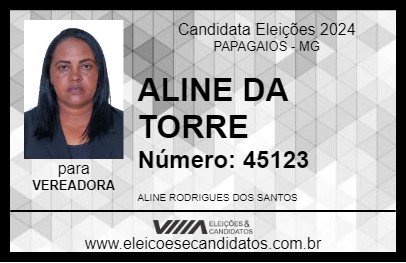 Candidato ALINE DA TORRE 2024 - PAPAGAIOS - Eleições