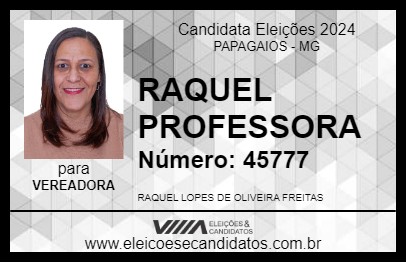 Candidato RAQUEL PROFESSORA 2024 - PAPAGAIOS - Eleições