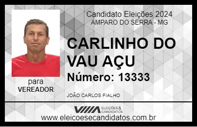 Candidato CARLINHO DO VAU AÇU 2024 - AMPARO DO SERRA - Eleições